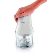 PHILIPS Daily Collection Chopper HR1393/01, 450W, Easy press down operation, Large 0.7 L bowl, White, Stainless steel blade - City Park