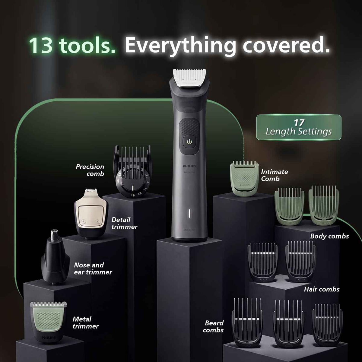 Philips India's No.1 Men's Trimmer* | Ultimate Precision | BeardSense Technology- Scans 125x/sec, adapts to density | All-in-One Full body Grooming Kit | 120min runtime | IPX7 | 5yr warranty* | MG7922