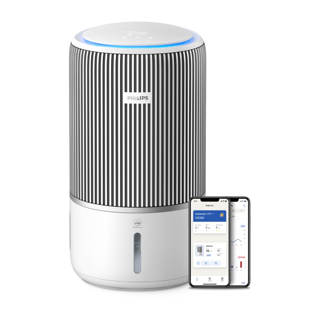 Philips Smart 2-in-1 Air Purifier & Humidifier PureProtect Water 3400 Series - 78 m2, HEPA, Active Carbon, 5 Speed, Sleep Mode, Child Lock, 3.2L Water Tank, Connected, White - AC3420/10 - City Park