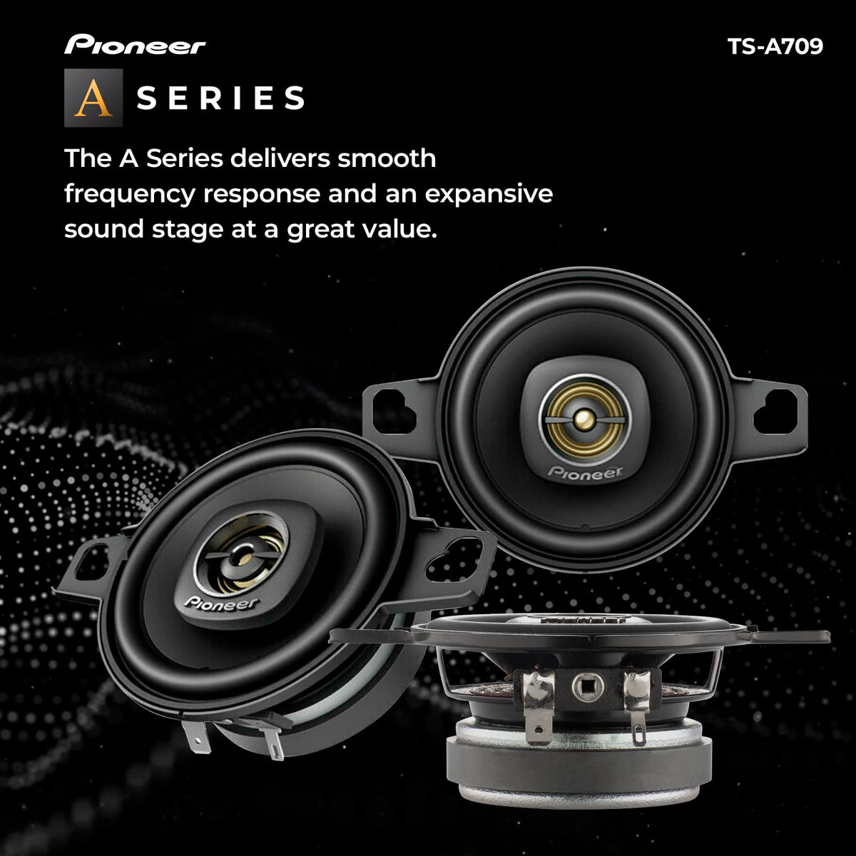 Pioneer TS-A709 A Series 2-3/4” 2-Way, 450 W Max Power, 16mm Tweeter – Coaxial Speaker (Pair) - City Park