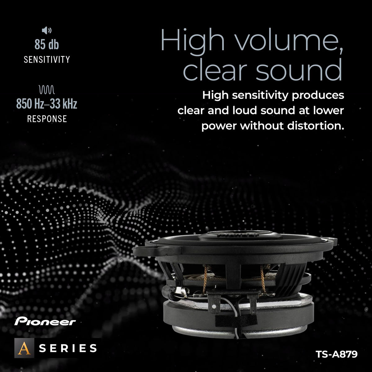 Pioneer TS-A879 A Series 3-1/2” 2-Way, 450 W Max Power, 25mm Tweeter – Coaxial Speaker (Pair) Black - City Park