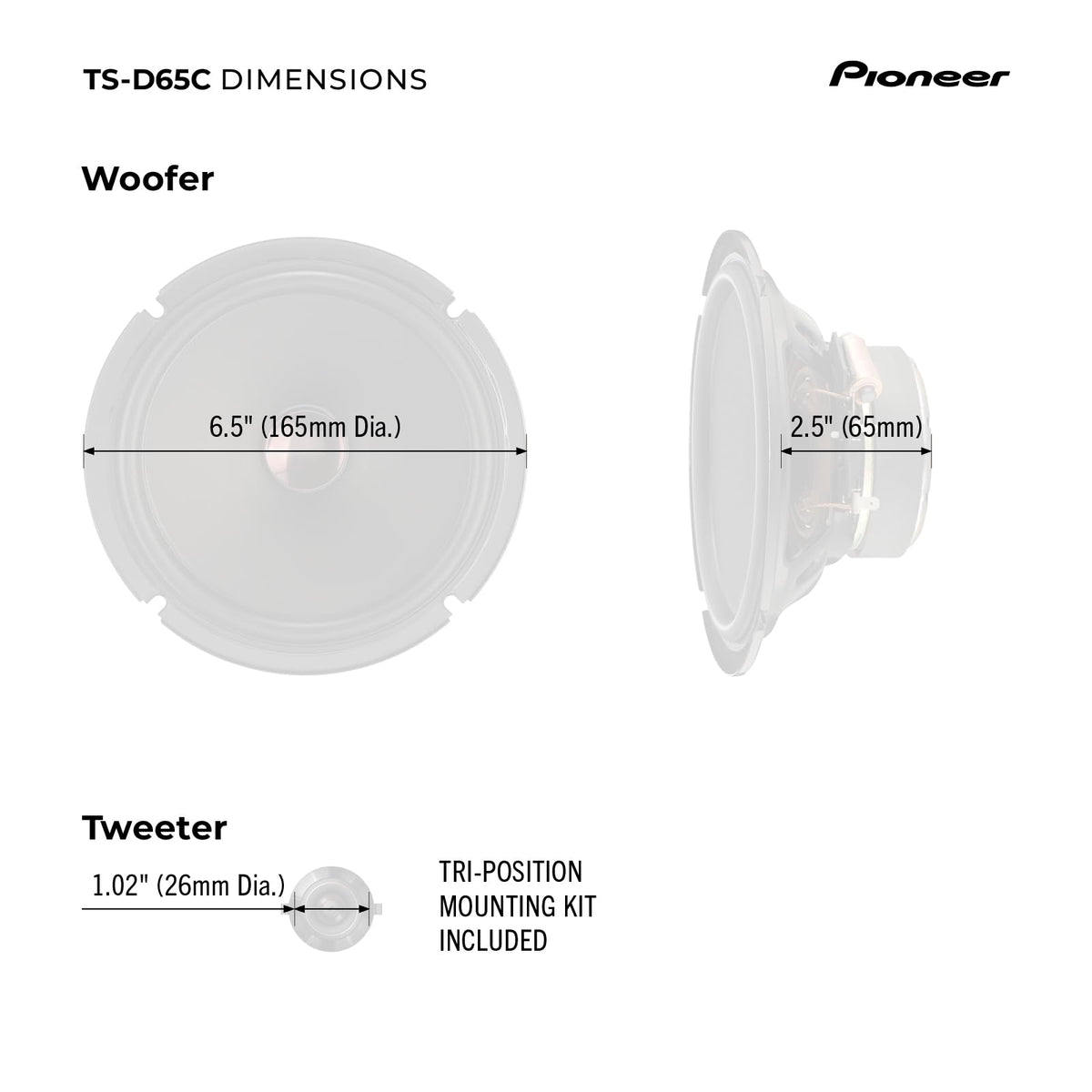 Pioneer TS-D65C 17cm 2-Way Component Speaker System - City Park