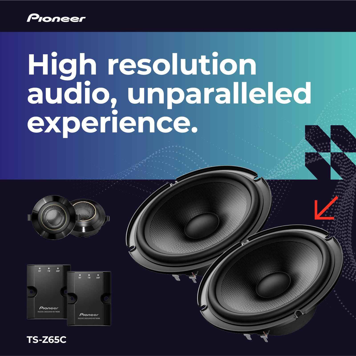 Pioneer TS-Z65C 330W 17cm 2-Way Component Speaker System