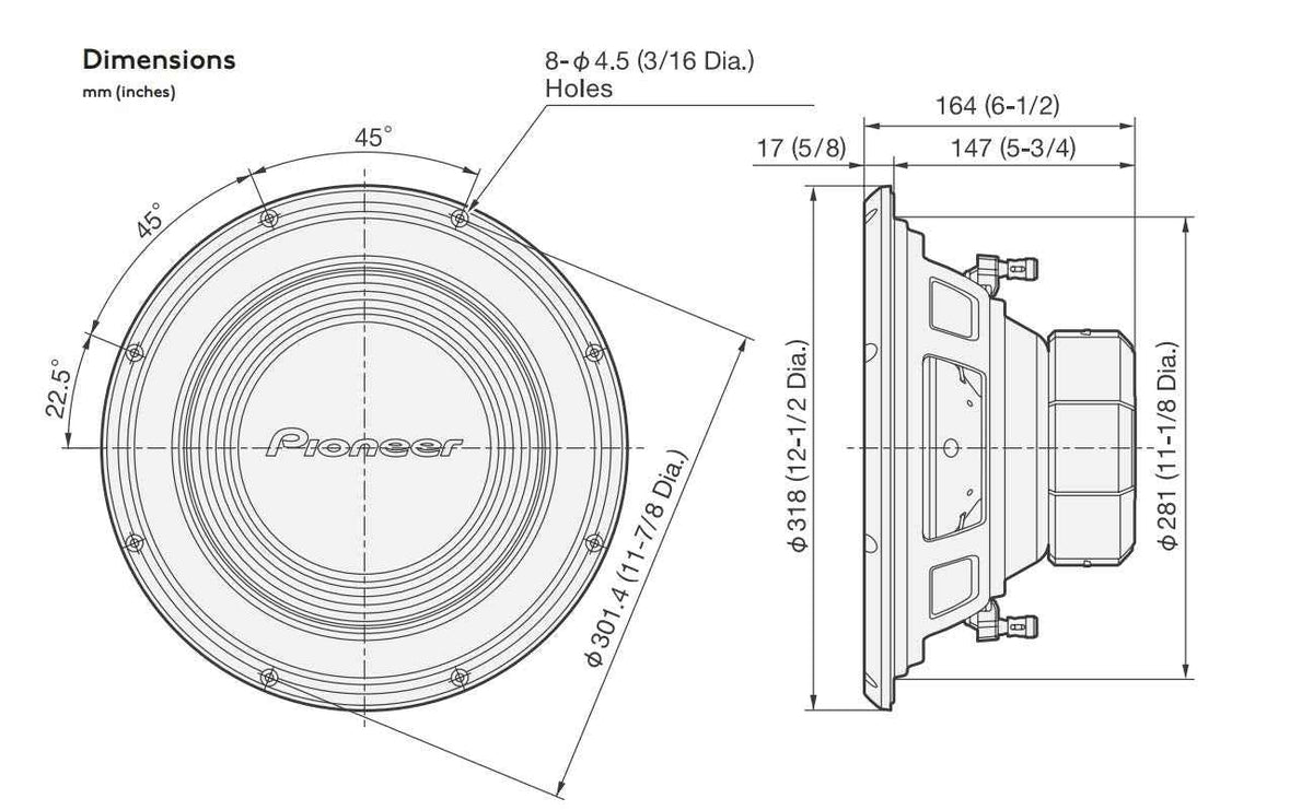 Pioneer TSA300D4 Subwoofer