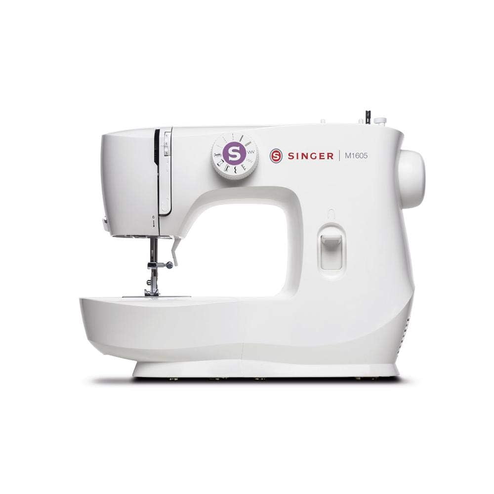 Singer M1605 Domestic Sewing Machine, 6 Built-in Stitches, Easy Stitch Selection, with Front loading Bobbin & Adjustable Thread Tension Dial - City Park