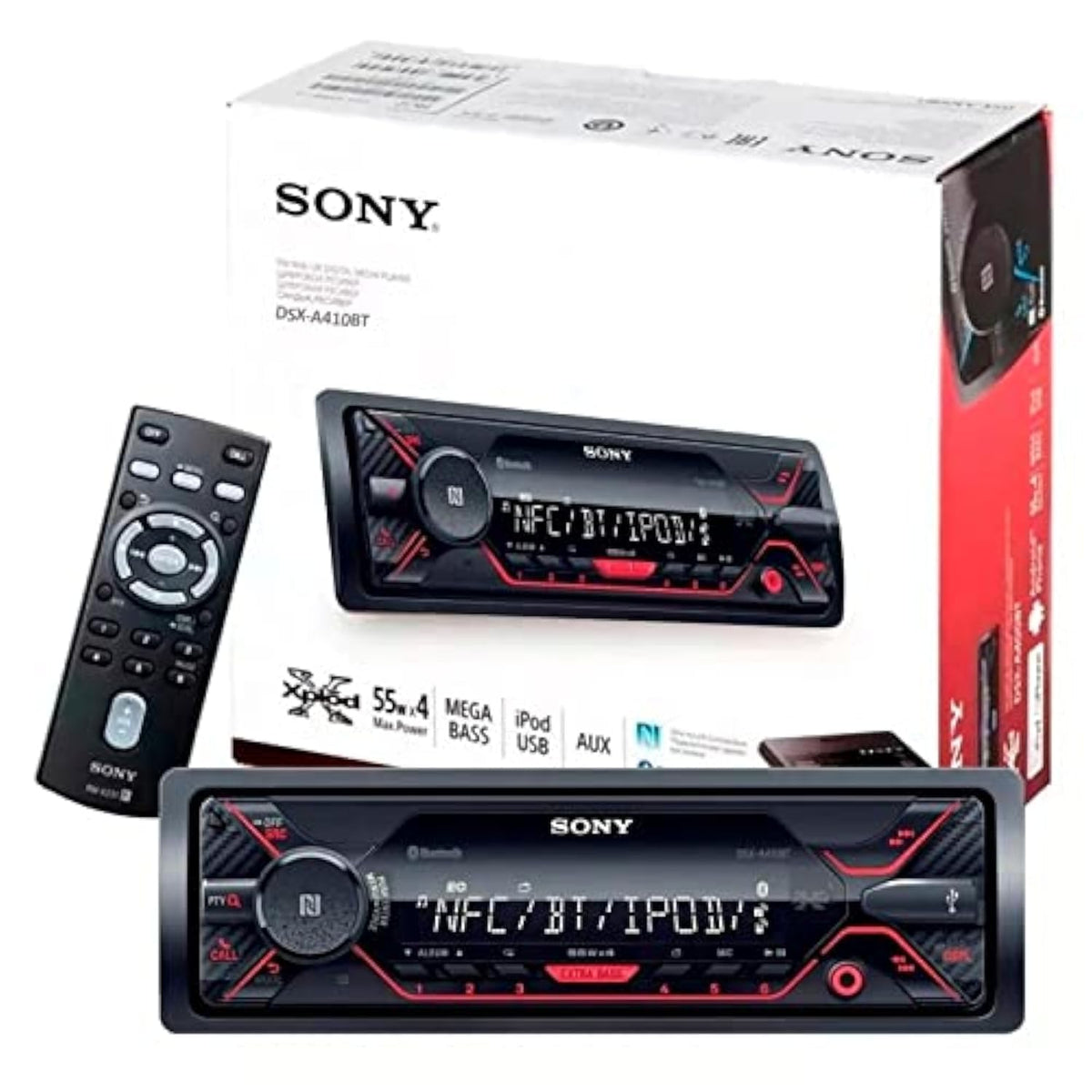Sony DSX-A410BT Single Din Bluetooth Front USB AUX Car Stereo Digital Media Receiver (No CD Player) - City Park