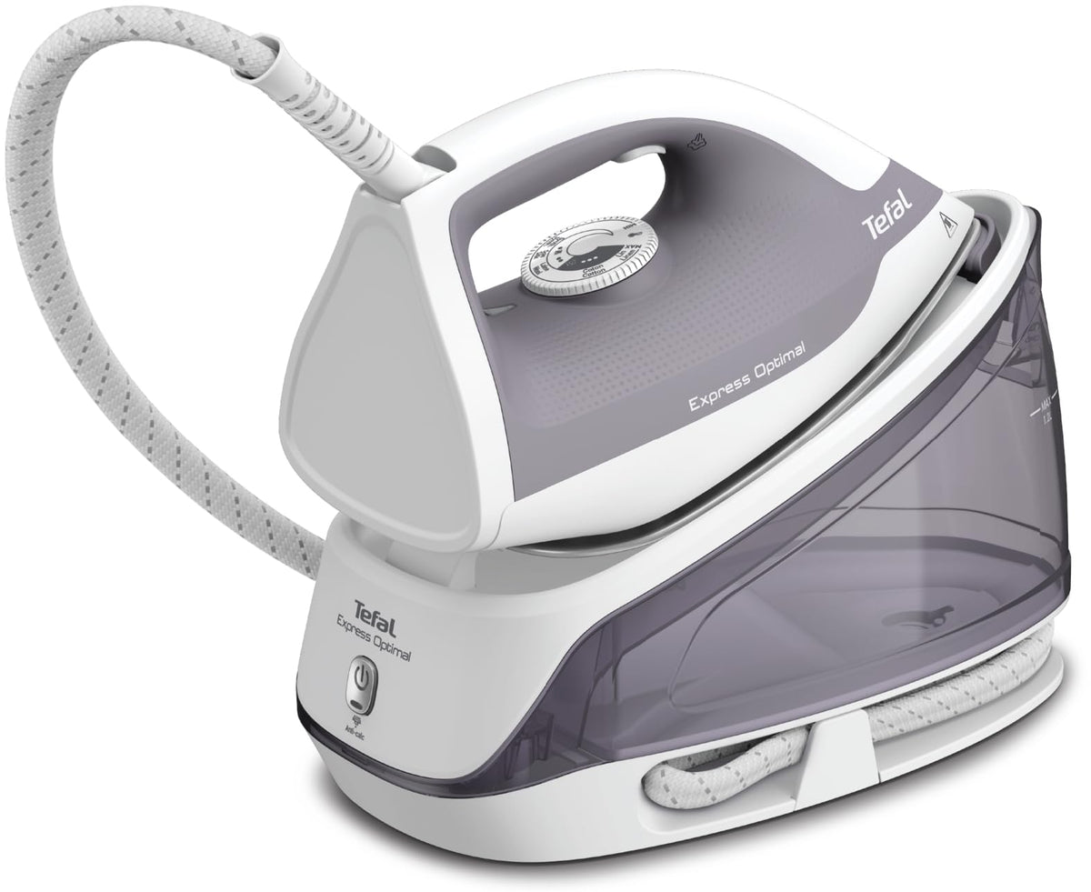 TEFAL Steam Generator Iron | Express Optimal Steam Station |2200W |5.3bars,250g/min,110g/min |ceramic soleplate | 2 Years Warranty | SV4111M0 - City Park