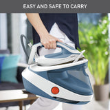 TEFAL Steam Station | Pro Express Ultimate II | Steam Generator Iron Steamer | 1.2 L | 2700 Watts | Durilium Airglide Soleplate | Anti scale | Auto off | Blue & White | 2 Years Warranty | GV9710M0 - City Park