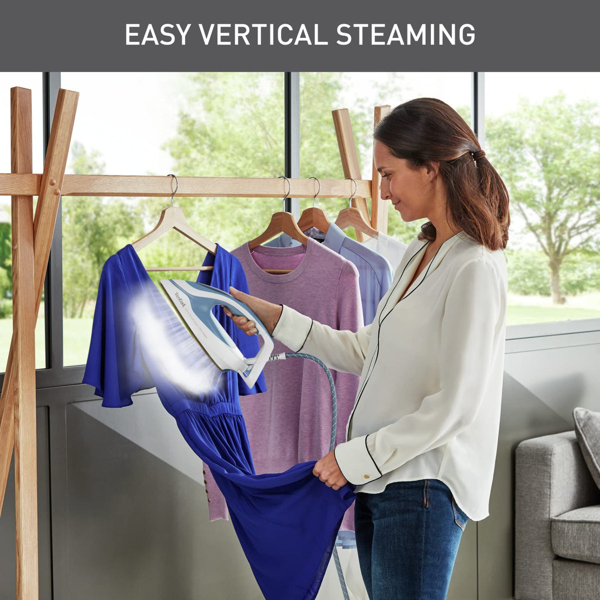 TEFAL Steam Station | Pro Express Ultimate II | Steam Generator Iron Steamer | 1.2 L | 2700 Watts | Durilium Airglide Soleplate | Anti scale | Auto off | Blue & White | 2 Years Warranty | GV9710M0 - City Park