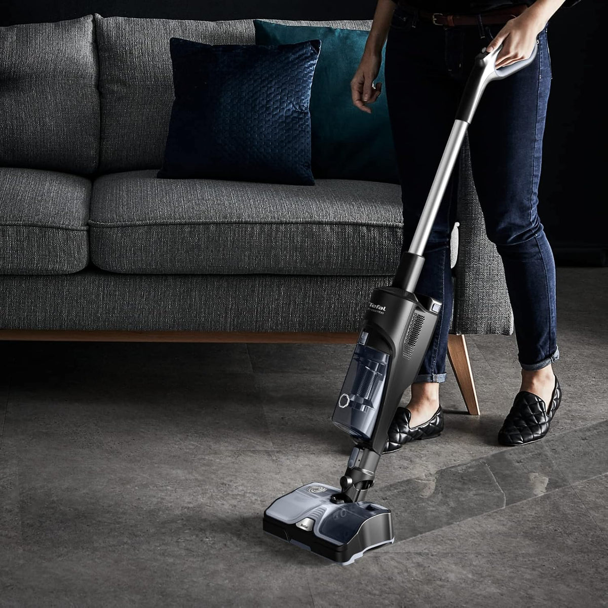 Tefal X-Combo GF3039 - Handstick Vacuum Cleaner, 240W, 0.45 Dust Box Capacity, 3.5kg, Up to 60min Running Time, Wet & Dry, 2-in-1 Vacuum & Spin Mop - City Park