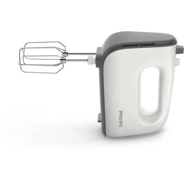 Versuni Philips HR3745/00 Mixer Daily with 5 speeds and Turbo, Stainless Steel Hooks, Container Included, 450 W, White