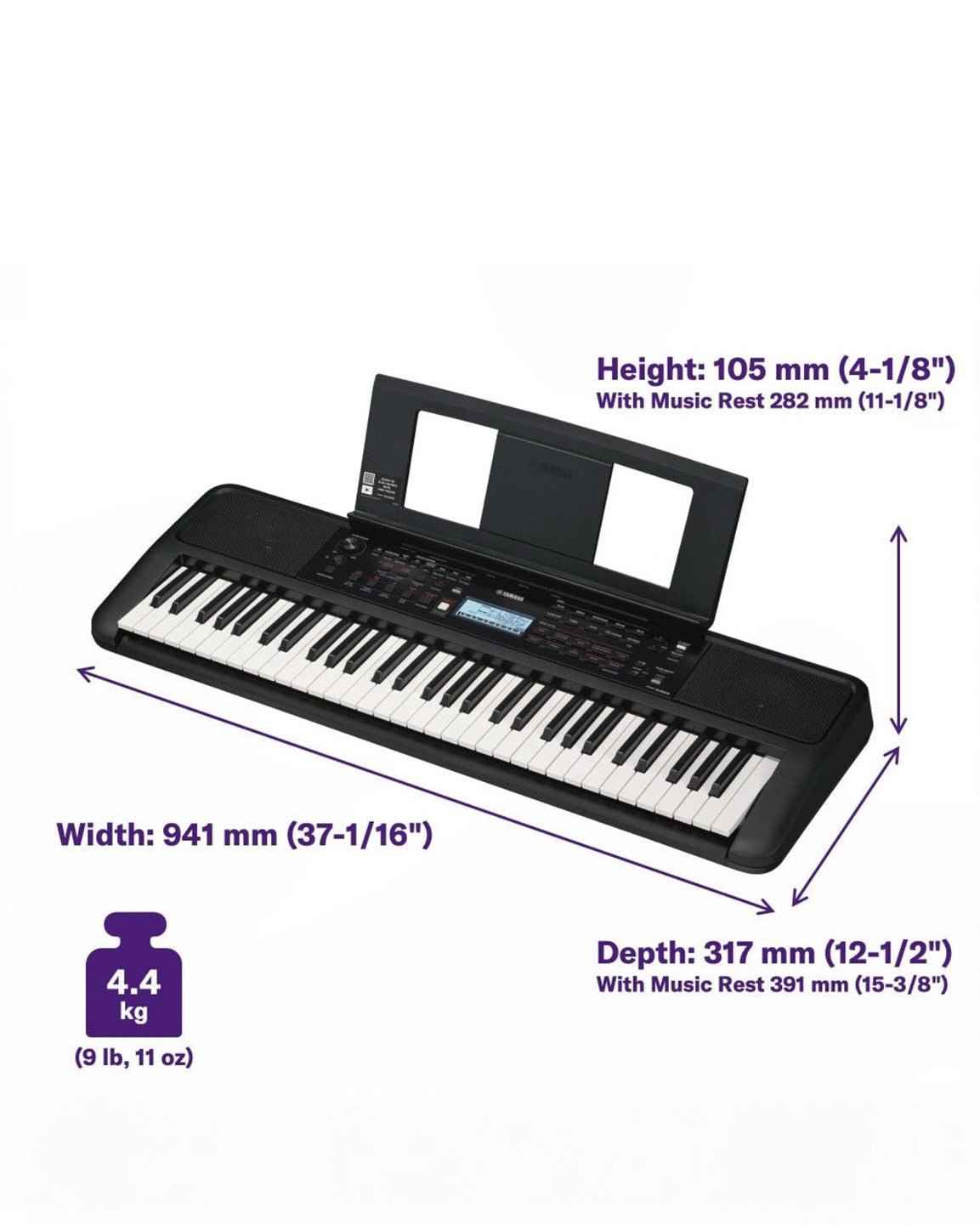 Yamaha PSR-E383 61-Key Portable Keyboard Set